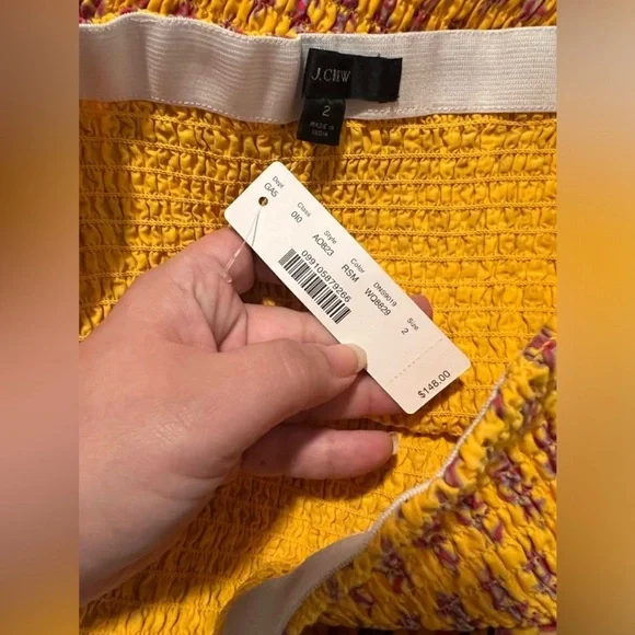 J Crew - Smocked skirt in sunny block print NWT Size 2 - Picture 8 of 10